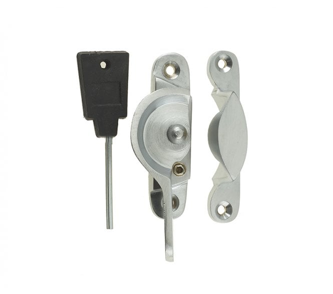 Frelan JV89L Slim Locking Fitch Sash Fastener - Satin Chrome