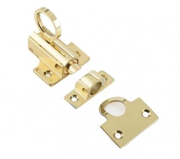 Frelan JV950PB Fanlight Catch - 45x45mm - Polished Brass