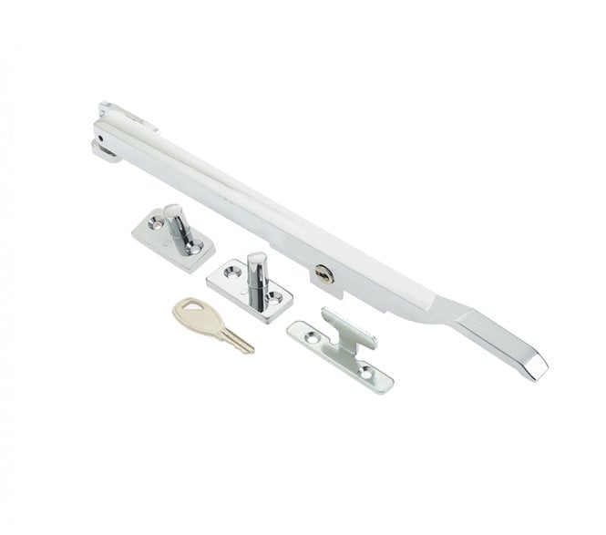 Frelan JW77L Modern Locking Casement Stay 250mm - Polished Chrome