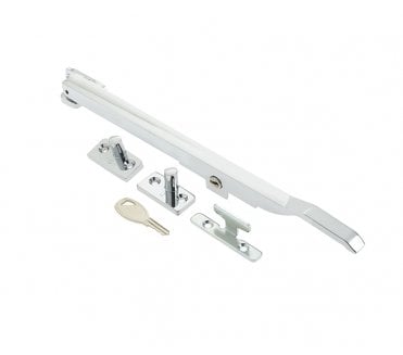 Frelan JW77L Modern Locking Casement Stay 250mm - Polished Chrome