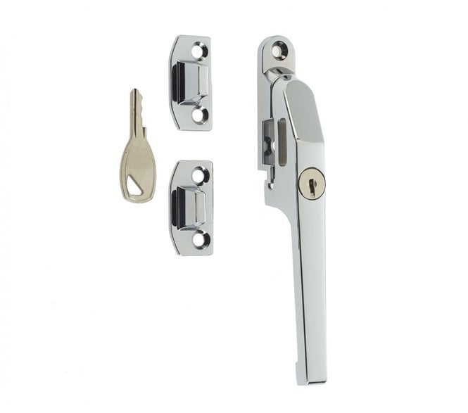 Frelan JW78L Modern Locking Casement Fastener - Polished Chrome