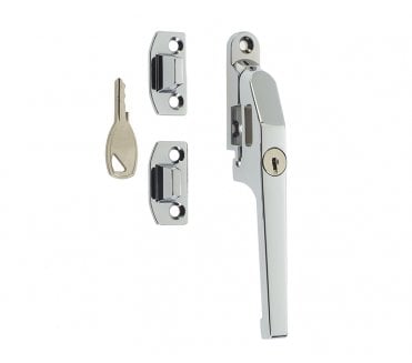 Frelan JW78L Modern Locking Casement Fastener - Polished Chrome