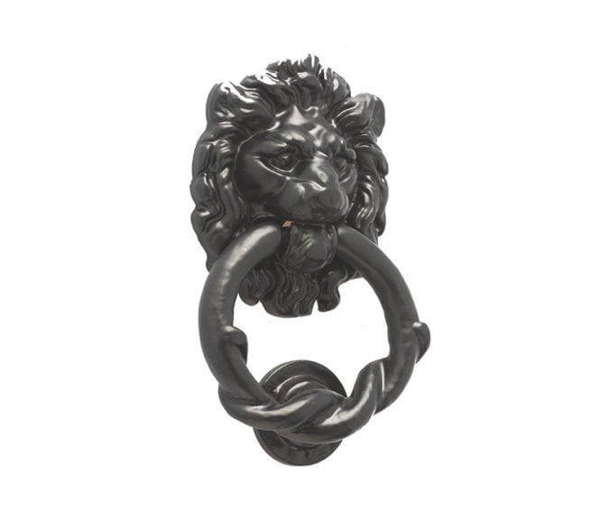 Frelan Lion Head Door Knocker 168mm - Black Antique