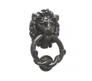 Frelan Lion Head Door Knocker 168mm - Black Antique
