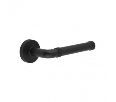 Frelan Midtown Door Handles On Round Rose - Matt Black