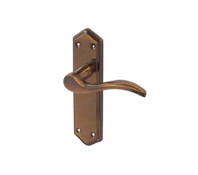 Frelan Paris Door Handles On Backplate - Antique Bronze