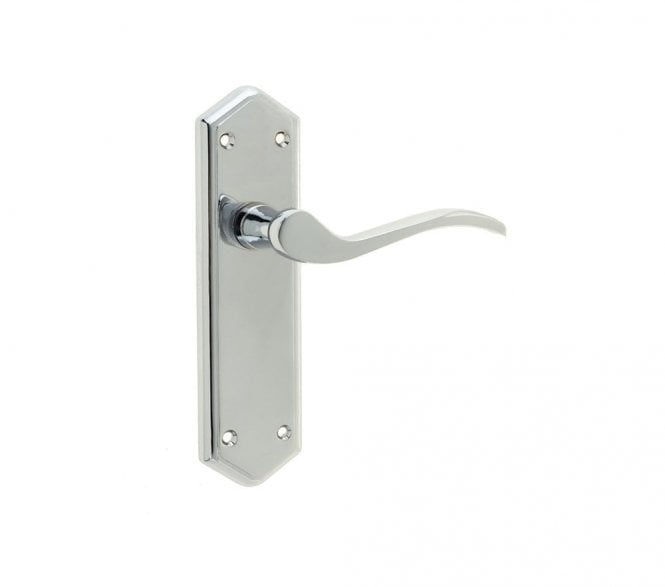 Frelan Paris Door Handles On Backplate - Polished Chrome