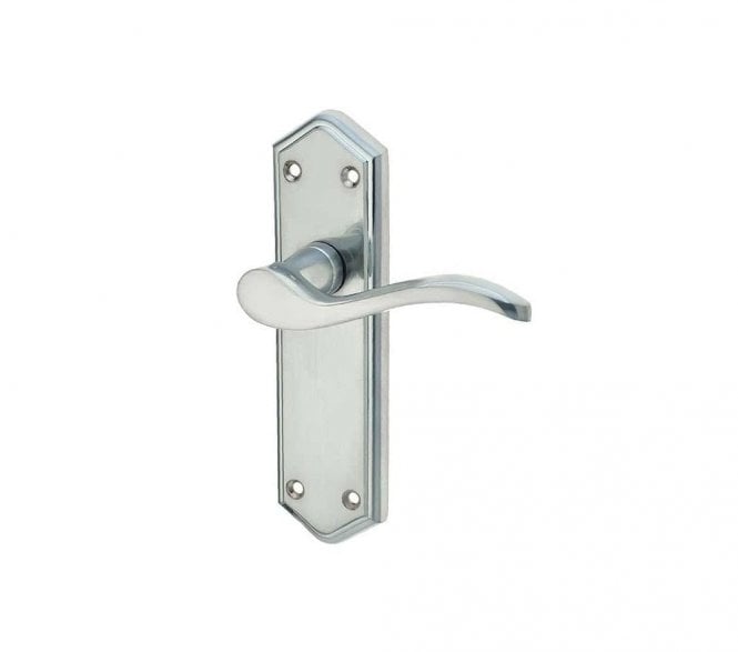 Frelan Paris Door Handles On Backplate - Satin Chrome