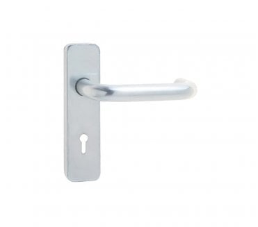 Frelan Return To Door Round Bar Door Handles On Backplate - Satin Anodised Aluminium