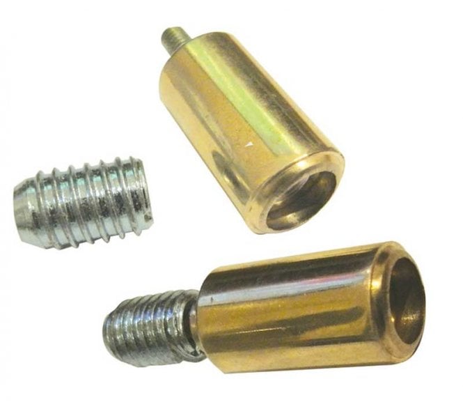 Frelan Sliding Sash Window Sash Stops (Pair) - Polished Brass