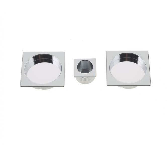 Frelan Square Sliding Flush Pull Set - Polished Chrome