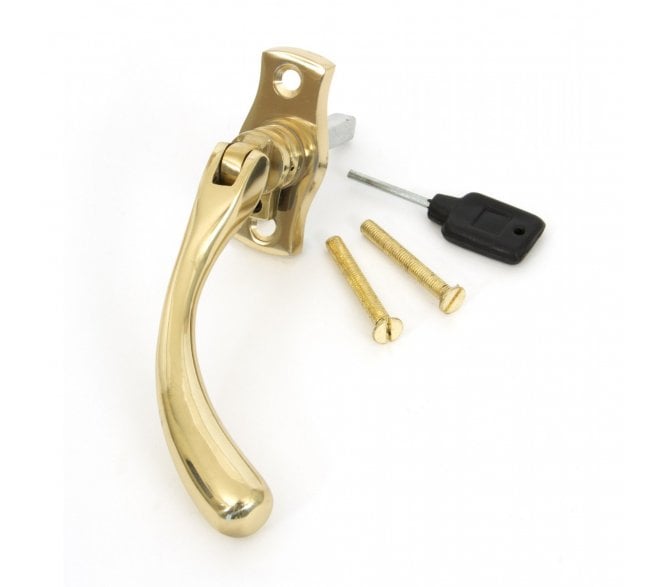 From The Anvil 20419R Peardrop Locking Espag Fastener (Right Hand) - Polished Brass