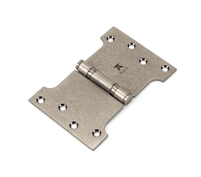 From The Anvil 33048 Stainless Steel 4x6 Parliament Hinges (Pair) - Pewter