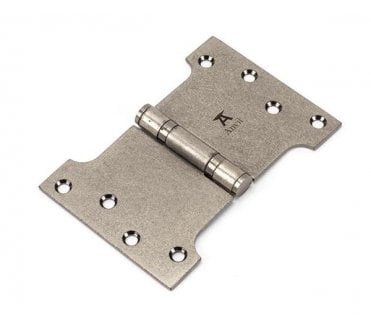 From The Anvil 33048 Stainless Steel 4x6 Parliament Hinges (Pair) - Pewter