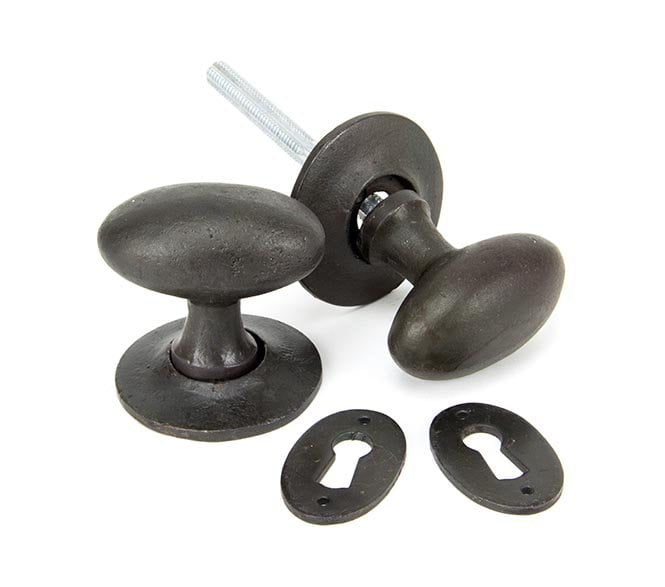 From The Anvil 33229 Oval Mortice/Rim Knob Set - Beeswax
