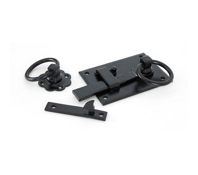 From The Anvil 33295 Cottage Rim Latch Set (Right Hand) - Black