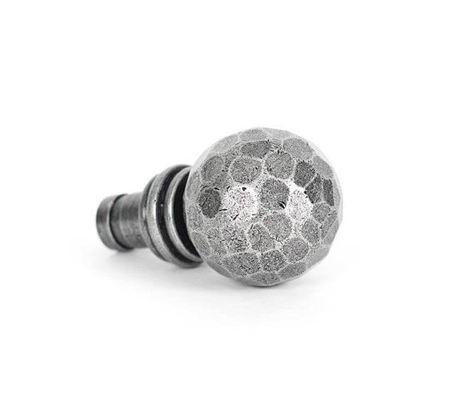 From The Anvil 33397 Beaten Ball Curtain End Finials (Pair) - Pewter