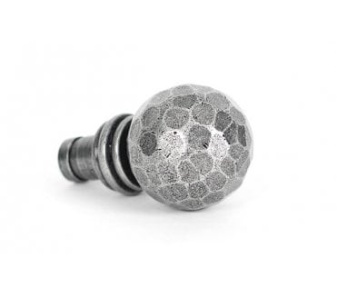 From The Anvil 33397 Beaten Ball Curtain End Finials (Pair) - Pewter