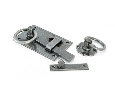 From The Anvil 33666 Cottage Rim Latch Set (Left Hand) - Pewter