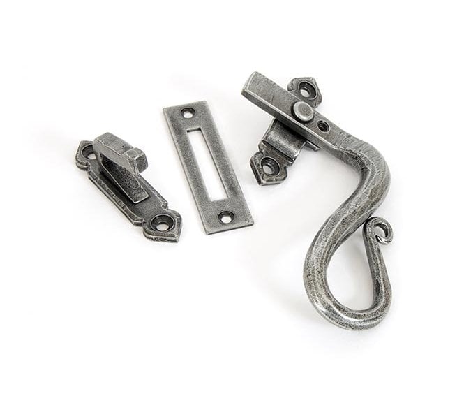 From The Anvil 33709 Shepherd's Crook Locking Fastener (Right Hand) - Pewter