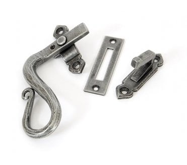 From The Anvil 33710 Shepherd's Crook Locking Fastener (Left Hand) - Pewter