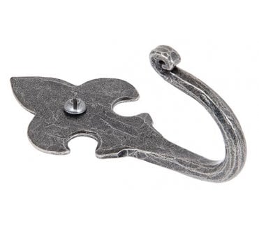 From The Anvil 33722 Fleur-De-Lys Hook  - Pewter