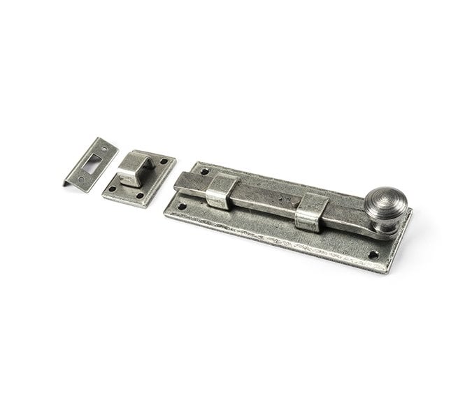 From The Anvil 33723 6 Straight Knob Door Bolt - Pewter