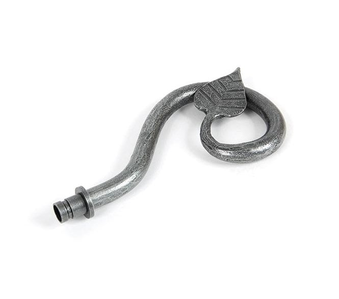 From The Anvil 33733 Leaf Curtain End Finials (Pair) - Pewter