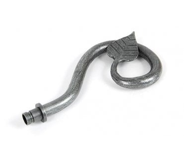 From The Anvil 33733 Leaf Curtain End Finials (Pair) - Pewter