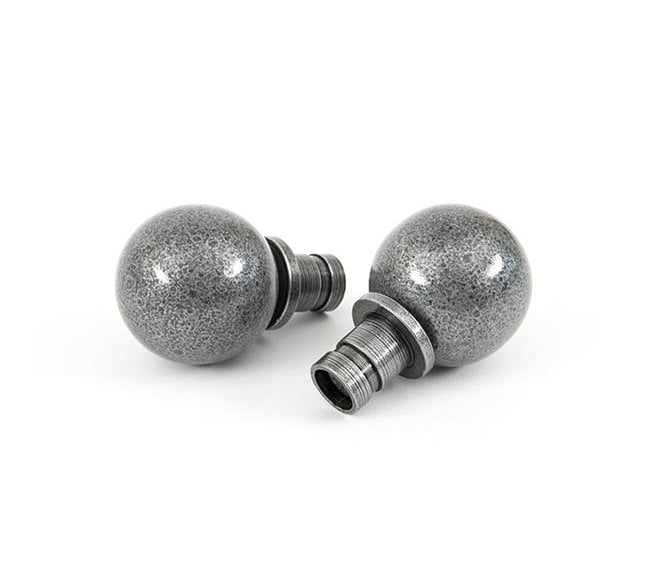 From The Anvil 33734 Ball Curtain End Finials (Pair) - Pewter