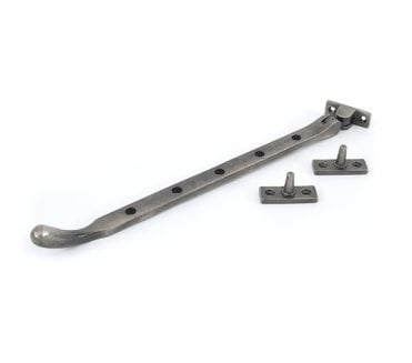 From The Anvil 33748 12 Cast Peardrop Window Stay - Antique Pewter
