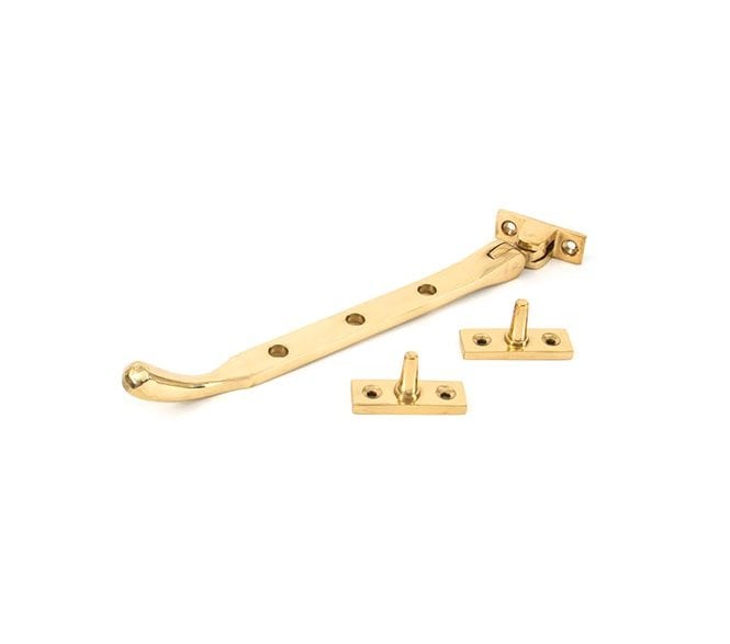 From The Anvil 33749 8 Cast Peardrop Window Stay - Polished Brass