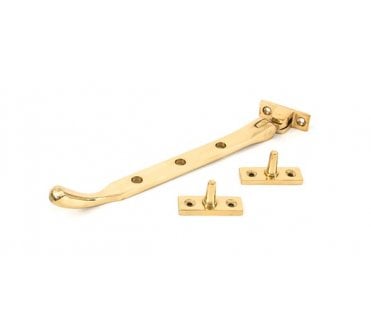 From The Anvil 33749 8 Cast Peardrop Window Stay - Polished Brass