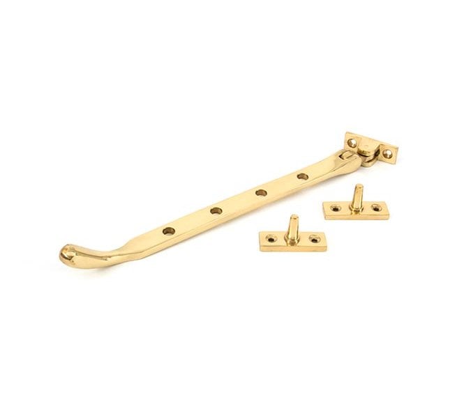 From The Anvil 33750 10 Cast Peardrop Window Stay - Polished Brass