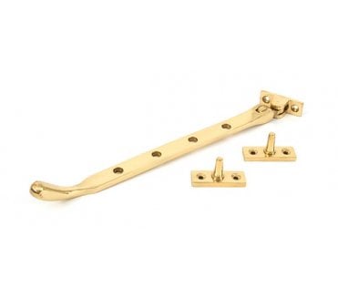 From The Anvil 33750 10 Cast Peardrop Window Stay - Polished Brass
