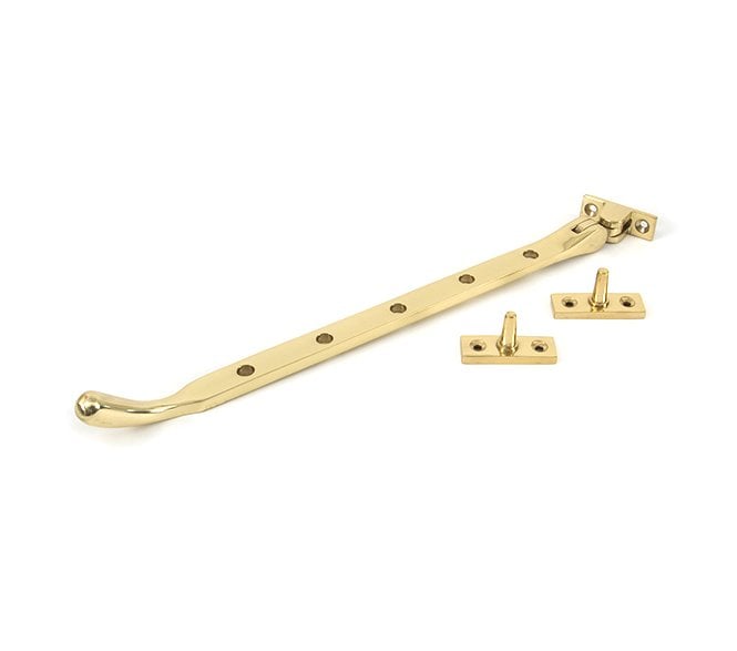 From The Anvil 33751 12 Cast Peardrop Window Stay - Polished Brass