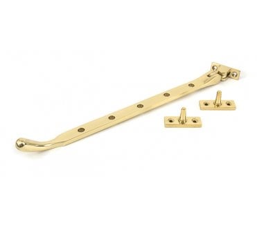 From The Anvil 33751 12 Cast Peardrop Window Stay - Polished Brass
