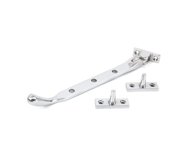 From The Anvil 33752  8 Cast Peardrop Window Stay - Polished Chrome