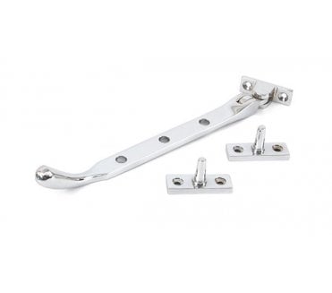 From The Anvil 33752  8 Cast Peardrop Window Stay - Polished Chrome