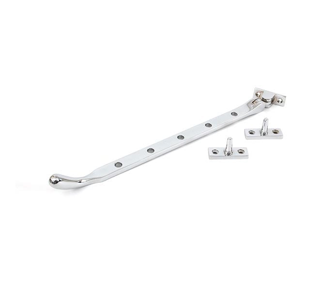 From The Anvil 33754 12 Cast Peardrop Window Stay - Polished Chrome