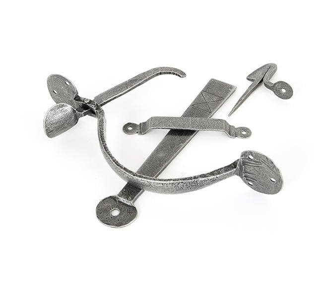 From The Anvil 33763 Heavy Bean Thumblatch Set -Pewter