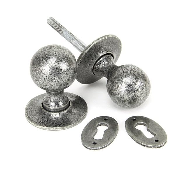 From The Anvil 33778 Ball Mort/Rim Knob Handles - Pewter