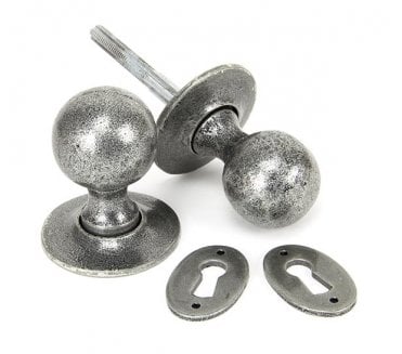 From The Anvil 33778 Ball Mort/Rim Knob Handles - Pewter