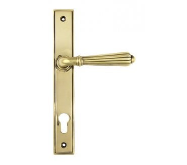 From The Anvil 45314 Hinton Slimline Sprung Lever Espag. Lock Set - Aged Brass