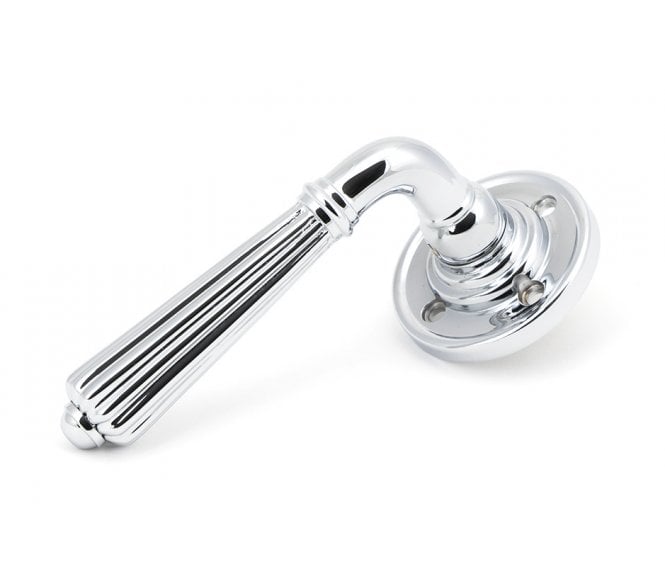 From The Anvil 45315 Hinton Lever Handle On Rose Set - Polished Chrome