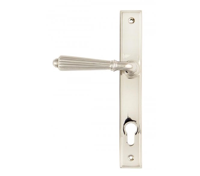 From The Anvil 45326 Hinton Slimline Sprung Lever Espag Lock Set - Polished Nickel