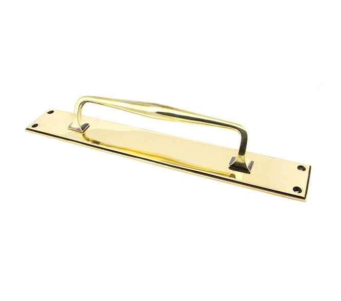 From The Anvil 45374 Art Deco Pull Handle On Backplate 425mm - Aged Brass