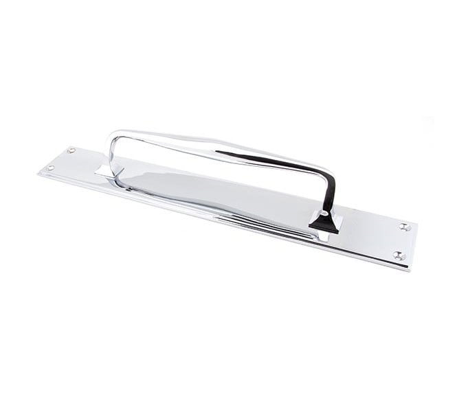 From The Anvil 45375 Art Deco Pull Handle On Backplate 425mm - Polished Chrome