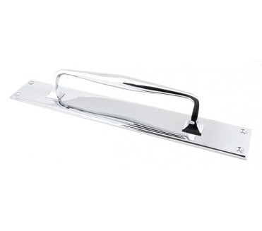 From The Anvil 45375 Art Deco Pull Handle On Backplate 425mm - Polished Chrome