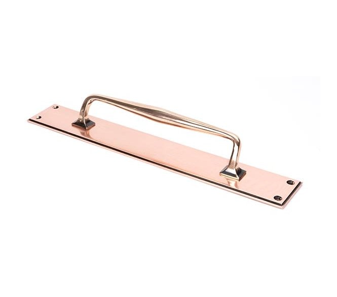 From The Anvil 45378 Art Deco Pull Handle On Backplate 425mm - Polished Bronze